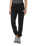 NIKE Women's Sportswear Regular Fleece Pants, Black/Black/White, Small