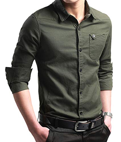 green button down men