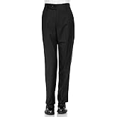 Giovanni Uomo Boys Husky Flat-Front - Slim fit Dress Slacks Poly Rayon Black 16-Husky