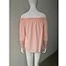 Sunward(TM) Women Off Shoulder Casual Long Sleeve Lace T-Shirt (Medium, Pink)