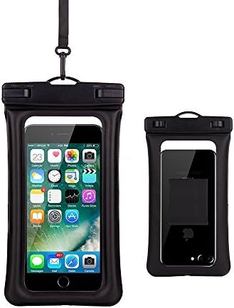 CHYING Floating Waterproof Case Universal Floatable Waterproof Phone Dry Bag Pouch With For iPhone 8 Plus 7 Plus 6S Plus Samsung Galaxy S8 S7 and All Smartphones[Match Armband/Lanyard]---black