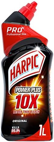Harpic Professional Range Power Plus Toilet Cleaning Gel -Original Scent, 1L, x10 Better Than Bleach, Multicolour, 1000 ml (Pack of 1)