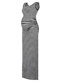 BlackCherry Women's Sleeveless Modal Maternity Maxi Dress Comfortable Tank Dress