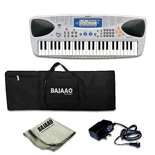 Casio MA150 49Keys Digital Portable Keyboard with Adapter,Gig Bag and Polishing Cloth Silver