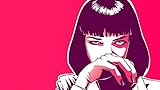 Twenty-three Artwork Uma Thurman Movies Pop Art Simple Background Pulp Fiction Fabric Canvas Poster Print 24X36Inch
