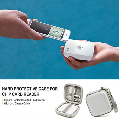 SURDARX Chip Card Reader Scanner Case, Hard Carrying Bag Holder for EMV Chip Cards/Apple Pay/Android Pay/More (Silver)