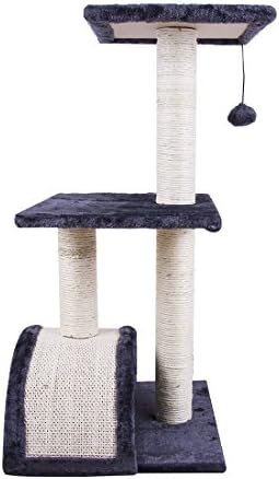 TOCO Cat Tree Towers with Scratching Post 28 inches,Grey