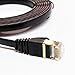 Tera Grand - 6FT - 2 Pack - CAT7 10 Gigabit Ethernet Ultra Flat Patch Cable for Modem Router LAN Network, Gold Plated Shielded RJ45 Connectors, Faster Than CAT6a CAT6 CAT5e, Black