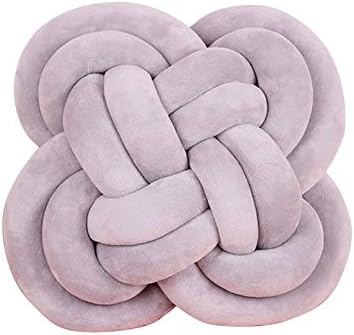 TUANMEIFADONGJI Pillow Home Decor Square Hand-woven Flower Knotted Cushion Nordic Concise Pillow Children Tie Knot Ball Pillow Creative Handmade Pillow Cushion Bed Decoration Toys Knot Kids Gifts