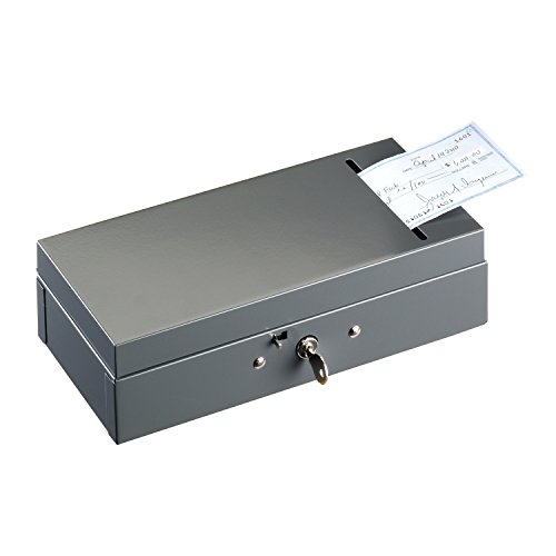STEELMASTER Steel Bond Box with Check Slot, Keyed Lock, Gray (221104201)