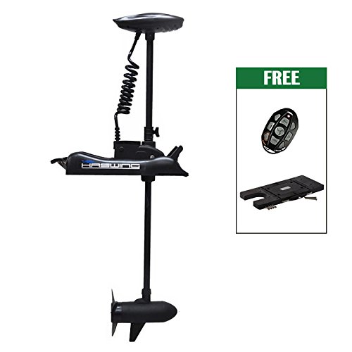 Haswing Cayman 12v 55lbs Bow Mount Electric Trolling Motor Black 48″ Shaft with Quick Release Brakcet