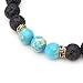 Top Plaza Black Lava Rock Stone Elastic Beaded Bracelet Healing Energy Stretch Bracelets with 3 Imperial Jasper(Sky Blue)