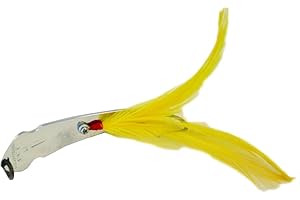 LUHR JENSEN South Bend Sporting Goods 14 Pet Spoon/Yellow Feather Chrome, 1/4 oz (4985-014-0013)