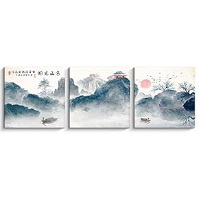 3 Panels Mountain Landscape Painting Wall Bedroom Living...