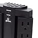 6-Outlet Swivel Surge Protector Wall Tap, Grounded Outlets, 2100 Joules, Black Finish,7792001