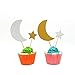 Handmade Moon and Star Cupcake Topper Twinkle Twinkle Little Star Baby Shower Theme Decoration Pack of 24