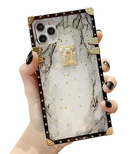 Kerzzil Square Iphone 11 Pro Max Marble Case Elegant Bling Glitter Golden Foil Phone Case Protective Back Cover Cases Compatible With Apple Iphone 11 Promax White Black Pricepulse