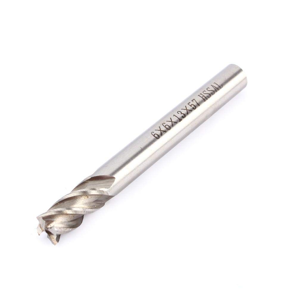 End Mill Drill Bit, 6mm 4 Flutes Straight Shank End Mill Cutter Drill Bit Tool for Wood Steel Iron