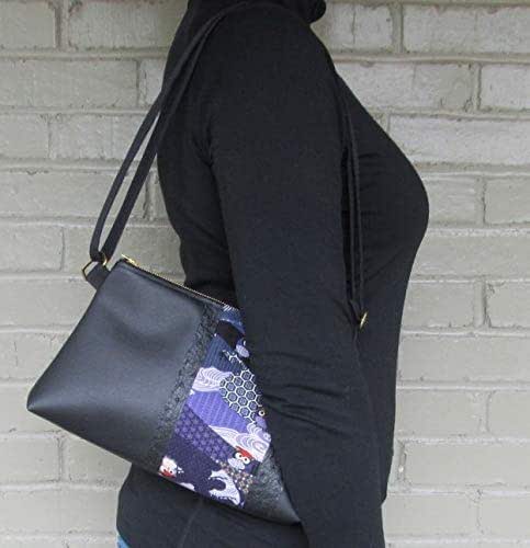 black vegan leather purse