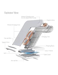 FACEVER 2 en 1 Qi estación de carga inalámbrica, base de carga rápida portátil soporte de cargador compatible iWatch Apple Series 1 2 3, iPhone X 8 8 Plus, Samsung S9 S8 Plus Note dispositivos habilitados para Qi