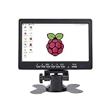 SunFounder 7 Inch Monitor HDMI - 1024x600 HD IPS LCD Screen Display AV VGA Input Built in Speaker for Raspberry Pi 4B 3 Model B+ 3B 2B B+ A+ Zero CCTV Computer PC DVR Car