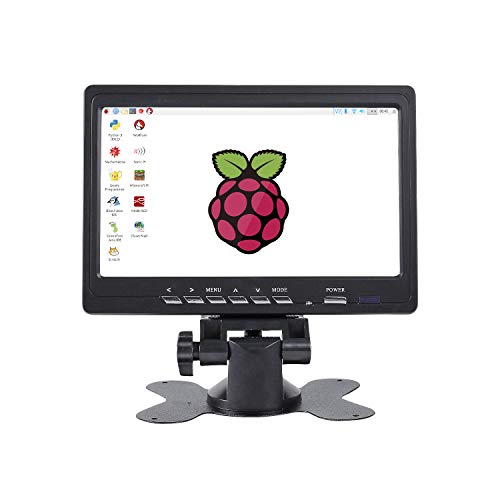 SunFounder 7 Inch Monitor HDMI - 1024x600 HD IPS LCD Screen Display AV VGA Input Built in Speaker for Raspberry Pi 4B 3 Model B+ 3B 2B B+ A+ Zero CCTV Computer PC DVR Car