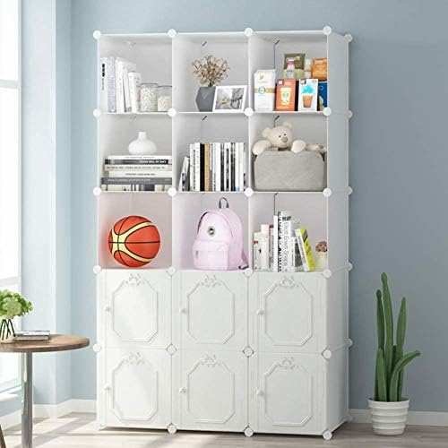 キューブ本棚収納オーガナイザー 15キューブ棚ユニット ドア付きdiyプラスチックモジュラー本棚 寝室の