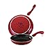 Paula Deen Signature Nonstick Frying Pan Set / Fry Pan Set / Skillet Set - 9 Inch and 11 Inch, Red