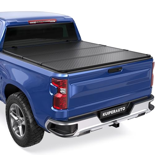 KUIPERAUTO Hard Tri Truck Bed Tonneau Cover Truck Bed Compatible for 2015-2025…