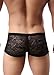 sandbank Men's Sexy Lace Panties Underwear Sheer Low Rise Boxer Brief Underwear (US M, Black)