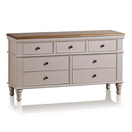 Shay Rustic Oak And Painted 3 4 Chest Of Drawers Amazon Co Uk
