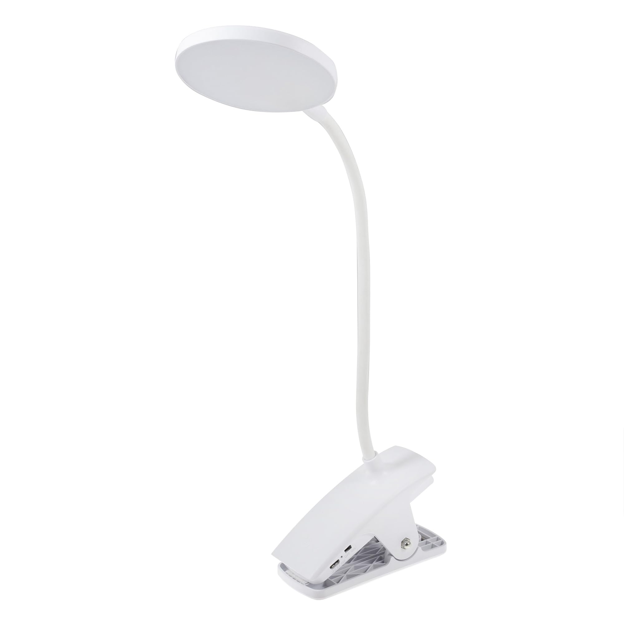 PURElite Rechargeable Clip-on Lamp – Table Lamp & Desk Lamp, LED Flexible Light, Adjustable Neck & Clamp Included, Natural Daylight Bulbs for Reading, Needlework, Sewing, Crafting