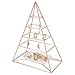 MORIGEM Jewelry Organizer, Pyramid 4 Tier Jewelry Tower, Decorative Jewelry Holder Display with White Tray for Necklaces, Bracelets, Earrings & Rings, Rose Gold