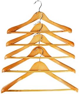 Catay Home Pack of 5 Wooden Hangers for Jackets 44 cm Natural, Mahogany or White natural