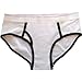 Bella Ladies Cotton/Spandex Logan Boy Brief Panties Underwear - White/Black