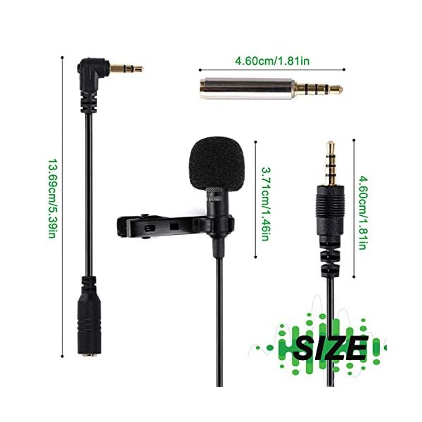 Lavalier Mikrofon für Handy and PC, NOCHME 3,5mm Jack Professional Omnidirectional Mini Mic mit Windschutz und Pu-Tasche… – Bild 3