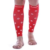 Doc Miller Premium Calf Compression Sleeve Polka DOTS Series 1 Pair 20-30mmHg Strong Calf Support Cute Toeless Socks Running Recovery Shin Splints Varicose Veins XL 2XL