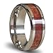Will Queen Titanium Ring Inlaid with Wood, 8mm Wide Comfort Fit Wedding Ring Engagement Ring Anniversary Ring Promise Ring