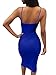 TOB Women's Sexy Spaghetti Backless Bodycon Lace up Front Club Dress Royal Blue