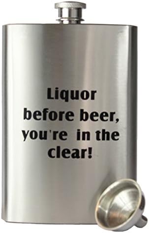 Primo Liquor Flasks 8oz"Liquor Before Beer" Hip Flask Set