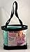 Clear Tote Bag With Zipper and Interior Pocket Clear Purse Medium Size (Black)