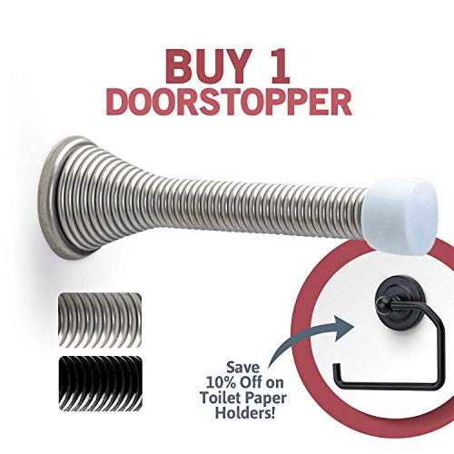 Jack N' Drill Toilet Paper Holder 2-Pack Bathroom Fixture and Organizer in Brushed Nickel Bathroom Accessories, Open Arm with Wall Mounted Base Fits Most Paper Towels and Toilet Paper Roll - Thumbnail 7