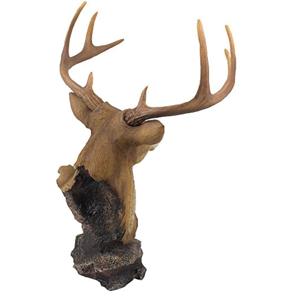 Decorative Buck Bust Statue Deer Head Sculpture With 8Point Antlers