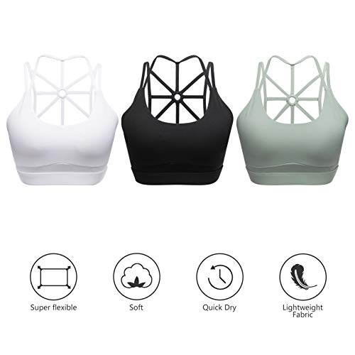 HBselect Sportbeha voor dames, bustier, gevoerde sportkleding, buikvrije sporttop met riemdesign aan de achterkant en… - Image 7