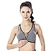 Perkisboby Women's Front Zip Up Padded Racerback Workout Sports Bra, High Impact Support For Runing Yoga Gym (L- 38A 38B 38C 38D 40A 40B 40C)