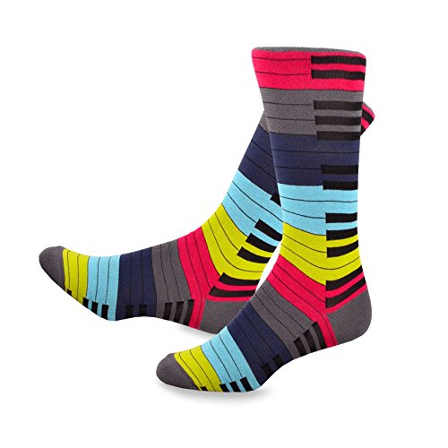 TeeHee Music Cotton Crew Socks for Women and Men 3-Pack (9-11, Piano Key) - Thumbnail 3