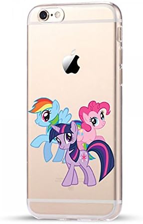 Cartoon Silicone TPU Transparent Cover Case For iPhone 6 6S Case Coque Rainbow hippo Fundas (MLP 7)