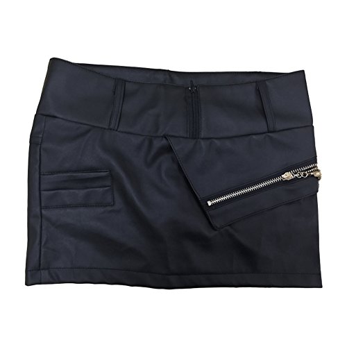 YING LAN Women's Faux Leather Zipper Mini Skirt Shorts Safety Pants