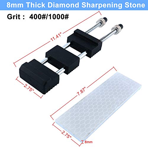 Homend Diamond Sharpening Stone DoubleSided 400/1000 8'' Diamond Sharpening Stone Sharpener