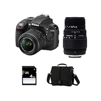 NIKON D3300 + 18-55 VR II + SIGMA 70-300 DG MACRO + acabado + SD ...